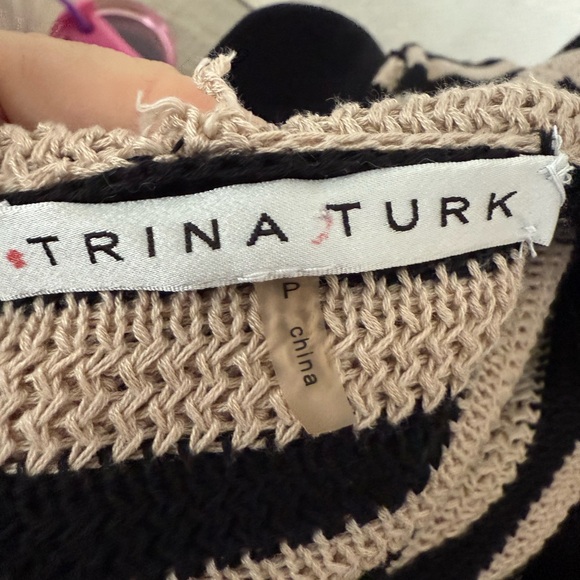 Trina Turk Black and Cream Knit Top - Picture 6 of 8